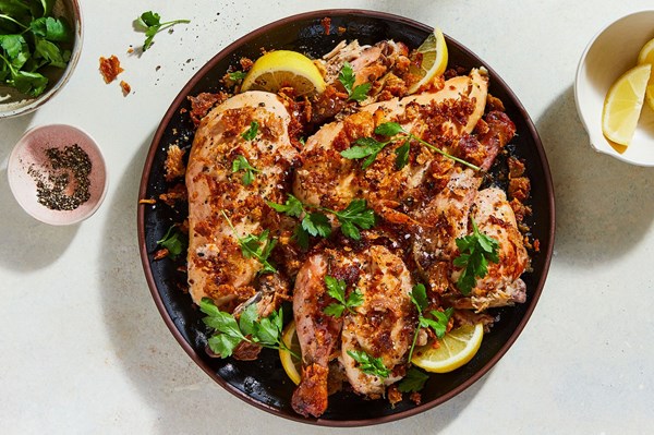Slow-roasted chicken with extra-crisp skin