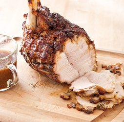 Slow-roasted fresh ham