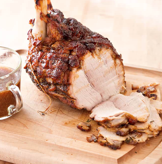 Slow-roasted fresh ham