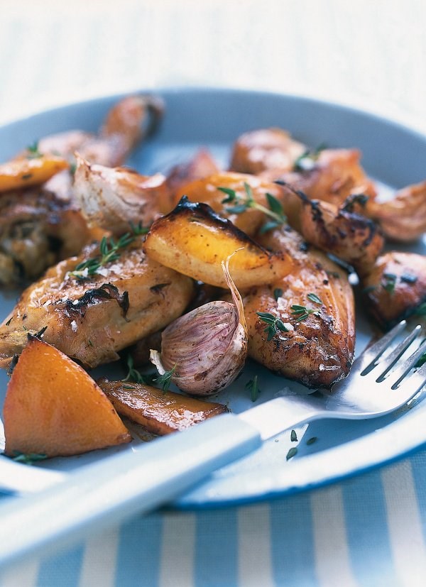 Slow roasted garlic and lemon chicken