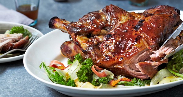 Slow-roasted glazed pork shoulder