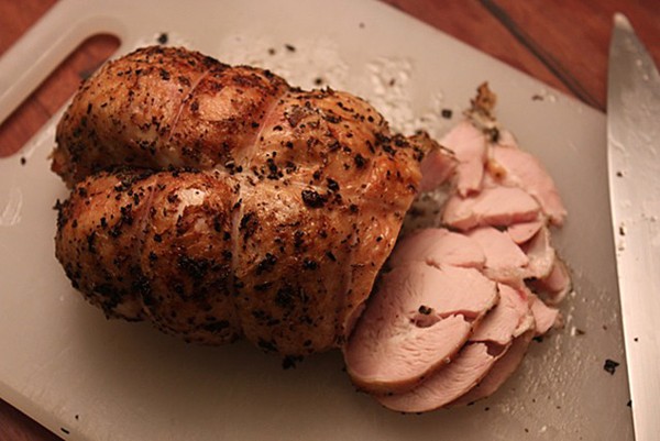 Slow-roasted herbed turkey breast