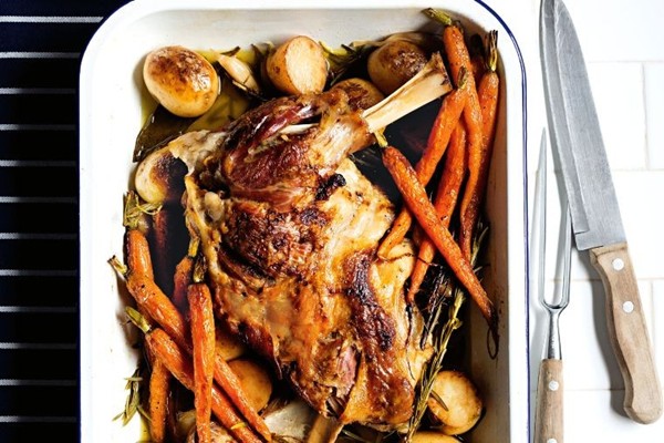 Slow-roasted lamb shoulder