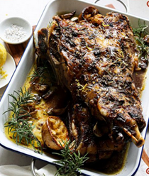 Slow-roasted lamb shoulder