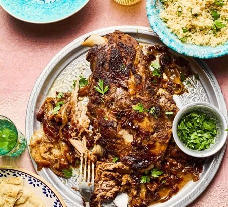 Slow-roasted lamb shoulder
