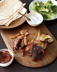 Slow-roasted lamb shoulder with homemade harissa