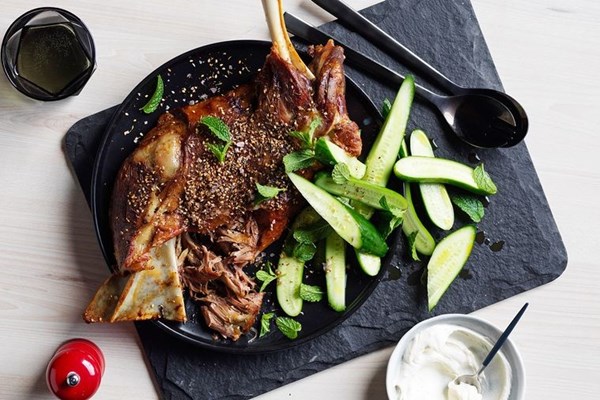 Slow-roasted lamb shoulder, zaatar and tahini yoghurt [Clayton Wells]