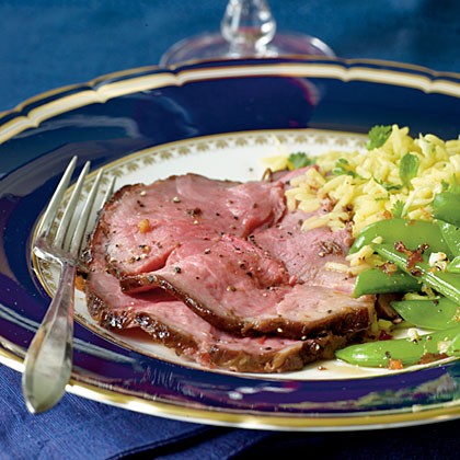 Slow-roasted Malaysian-spiced leg of lamb