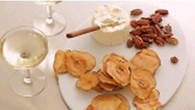 Slow-roasted maple-glazed pear chips