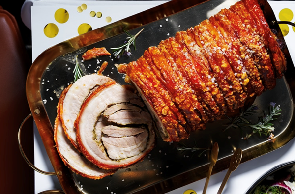 Slow roasted porchetta with salsa verde