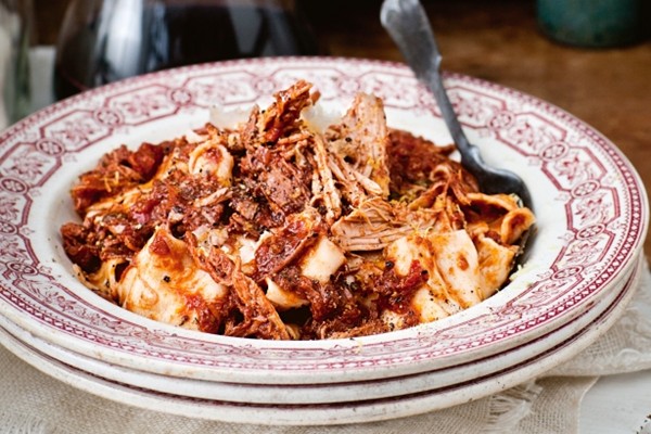 Slow-roasted pork & red wine ragu with pappardelle