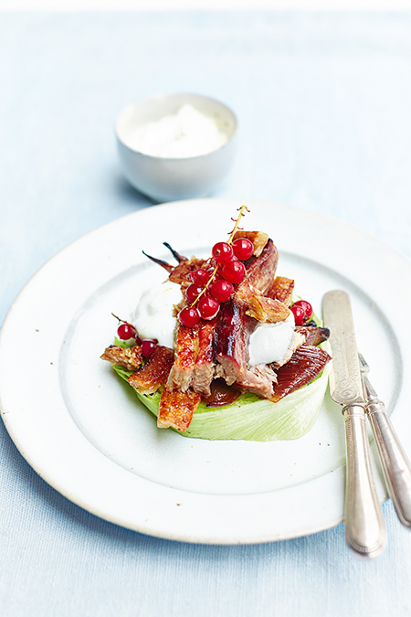 Slow-roasted pork belly with sloe gin