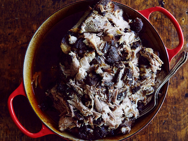 Slow-roasted pork shoulder with parsley bagna cauda