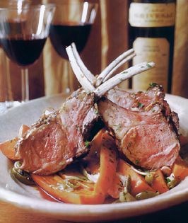Slow-roasted rack of lamb with simple Mediterranean flavors