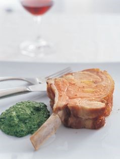 Slow-roasted rack of milk-fed veal