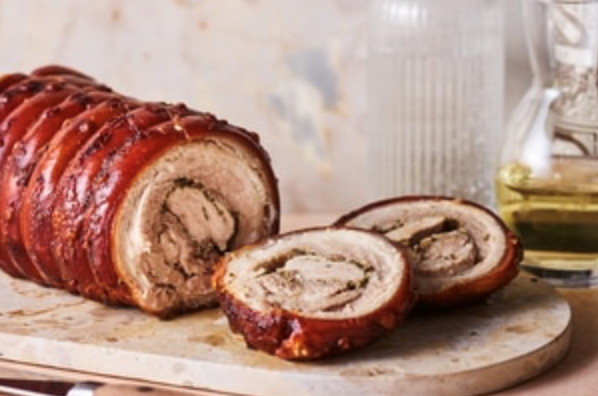 Slow-roasted rolled pork (Porchetta)