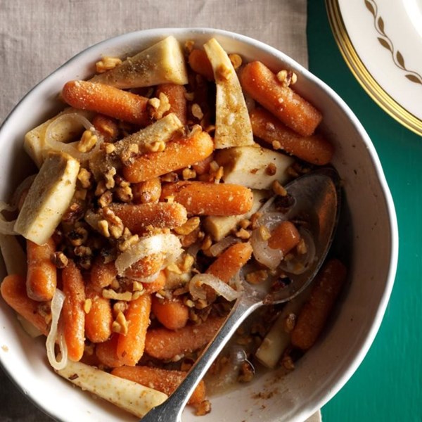 Slow-roasted root vegetables