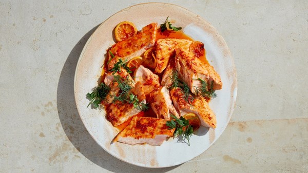 Slow-roasted salmon