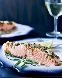 Slow-roasted salmon with tarragon and citrus