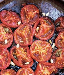 Slow-roasted tomatoes with rosewater