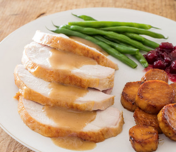 Slow-roasted turkey with gravy