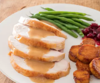 Slow-roasted turkey with gravy