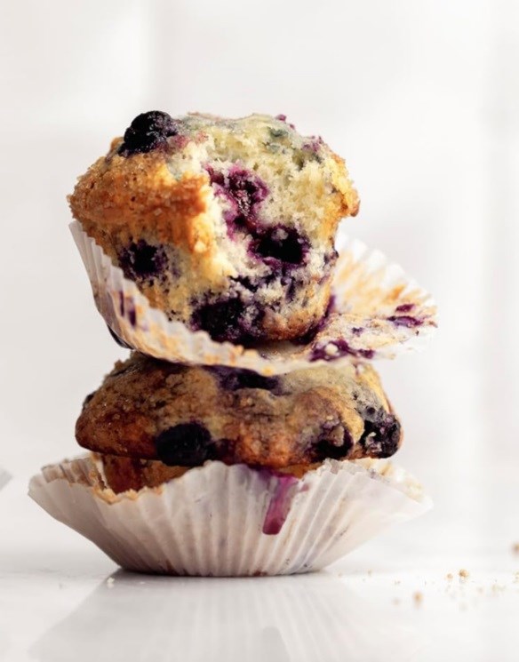 Small-batch blueberry muffins