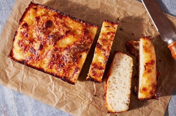 Small-batch cheesy focaccia