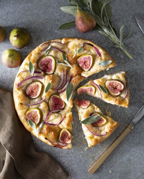 Small-batch fig and onion focaccia