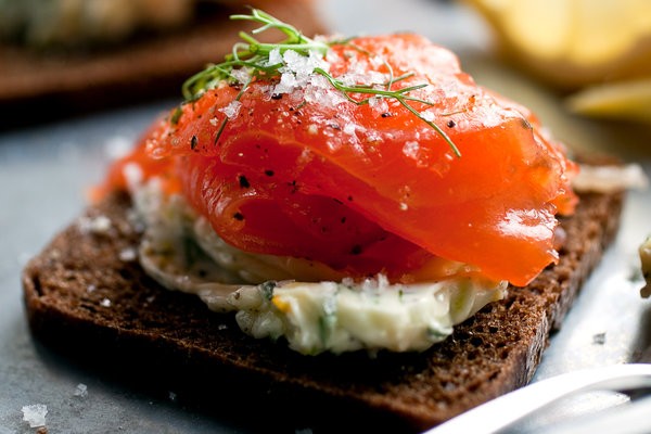 Small-batch gravlax with fennel-orange butter