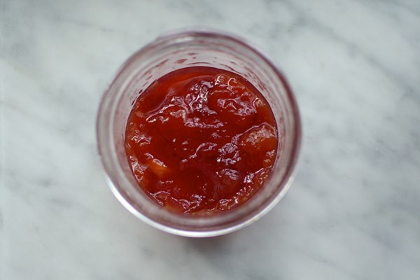 Small batch nectarine lime jam