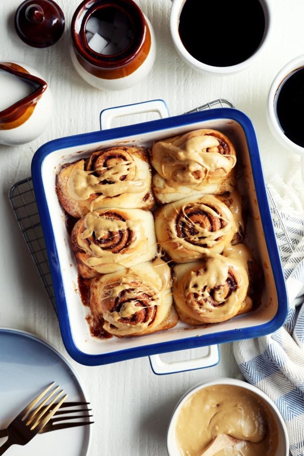 Small batch overnight mocha cinnamon rolls