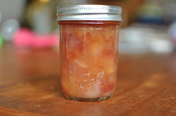 Small batch red pear lavender jam