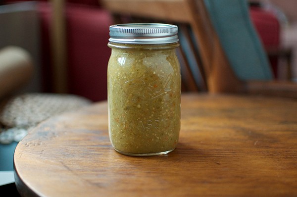 Small batch roasted tomatillo salsa