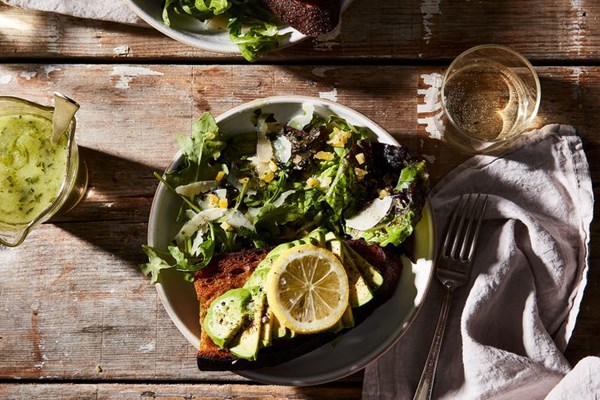 Small Oven's green salad with preserved lemon and candied ginger
