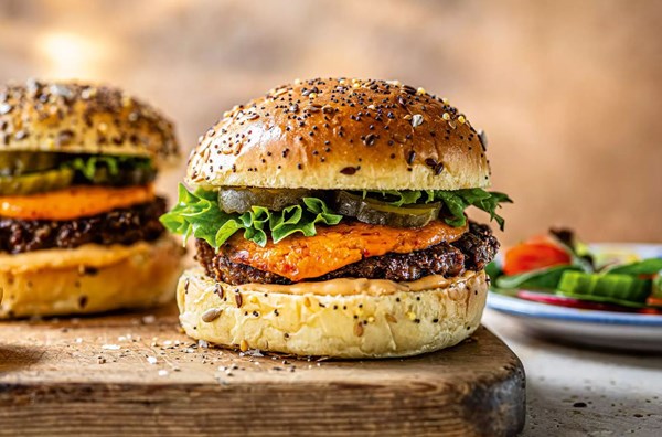 Smash beef burgers with sriracha cheese melts