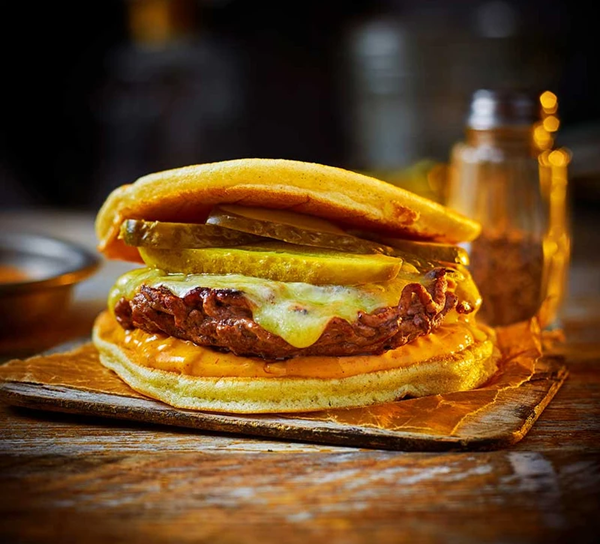 Smash burger pancakes