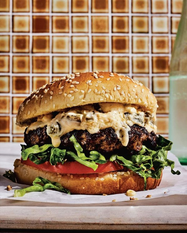 Smash burgers with jalapeño-pimiento cheese