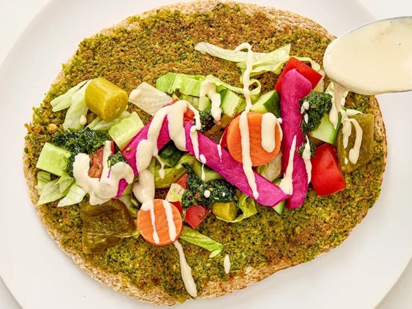 Smash falafel pitas