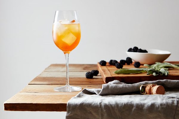 Smashed blackberry sage spritz