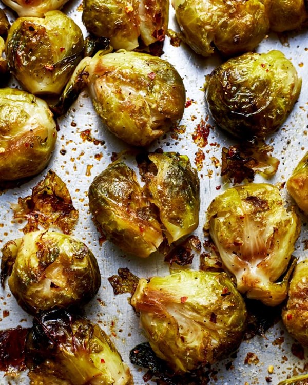Smashed Brussels sprouts