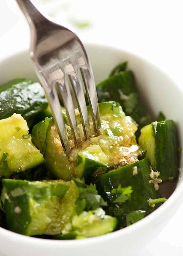 Smashed cucumber salad