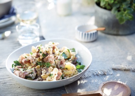 Smashed new potatoes