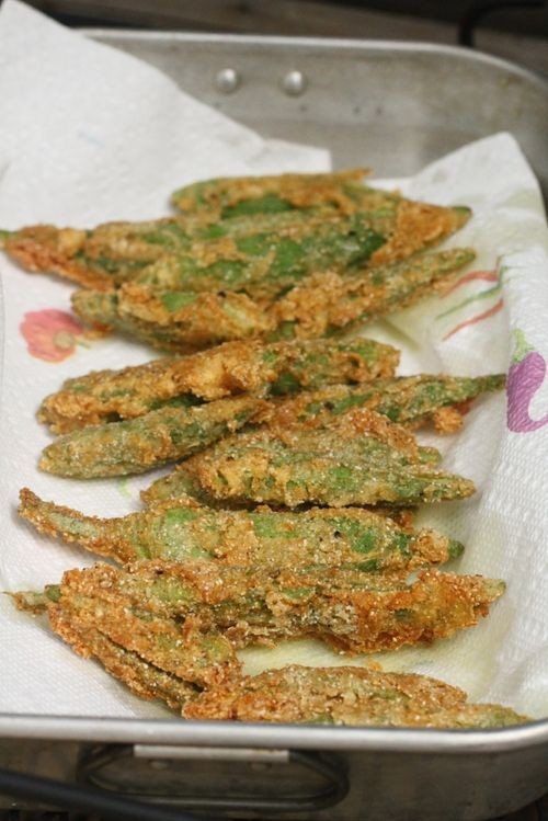 Smashed okra