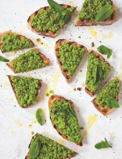 Smashed peas on toast