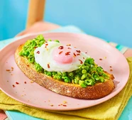 Smashed peas on toast