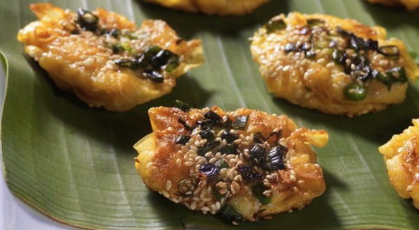 Smashed prawn shumai