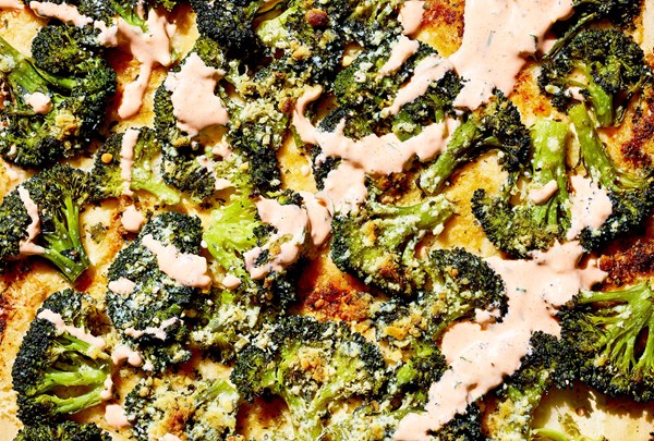 Smashed ranch broccoli