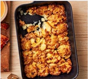 Smashed roasted new potatoes