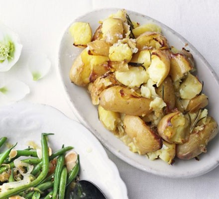 Smashed rosemary potatoes